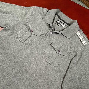 Y2K Mens Ecko Unltd Military Utility HipHop Streetwear Pocket Polo Shirt (Large)